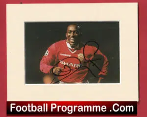 Manchester United Dwight Yorke Autograph Signed Picture Man Utd