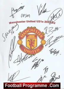 Manchester United Multi Signed Autographed Under 21 U21 Team 2023/24