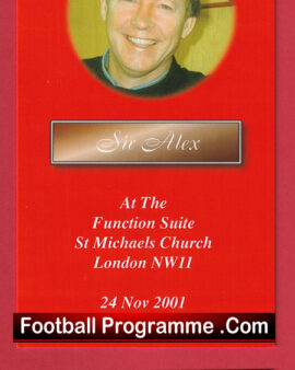 Manchester United Alex Ferguson Evening St Michaels Church London 2001 Leaflet + Ticket