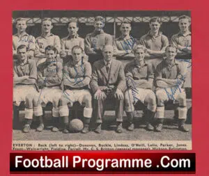 Everton Football Club Multi Autographed Signed Team Picture 1950’s