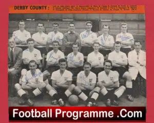 Derby County Football Club Multi Autographed Signed Team Picture 1950’s