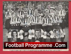 Newcastle United Football Club Multi Autographed Signed Team Picture 1950’s