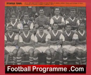 Ipswich Town Football Club Multi Autographed Signed Team Picture 1950s