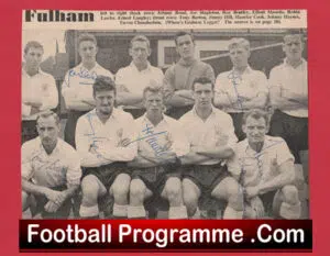 Fulham Football Club Multi Autographed Signed Team Picture 1950s