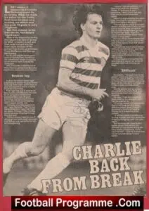 Glasgow Celtic Charlie Nicholas Autograph signed Picture