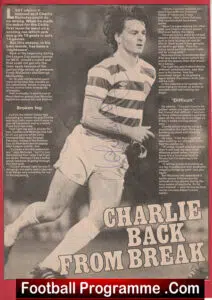 Glasgow Celtic Charlie Nicholas Autograph signed Picture