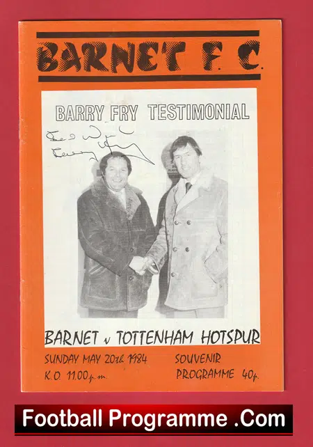 Barry Fry Testimonial Benefit Match Barnet 1984 - Signed Autograph - Image 2