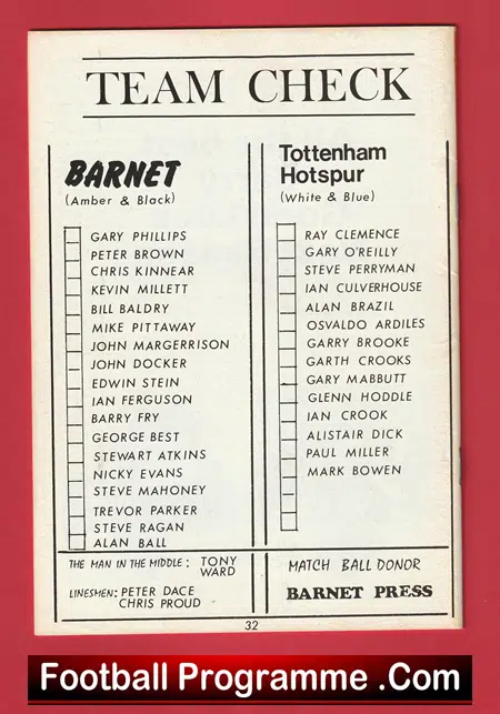 Barry Fry Testimonial Benefit Match Barnet 1984 - Signed Autograph - Image 3
