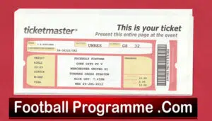 Cork City v Manchester United 2012 – Ireland Match Ticket