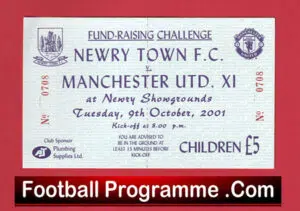 Newry Town v Manchester United 2001 – Football Ticket Ireland