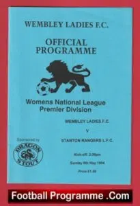 Wembley Ladies v Stanton Rangers 1994 – Womens Football