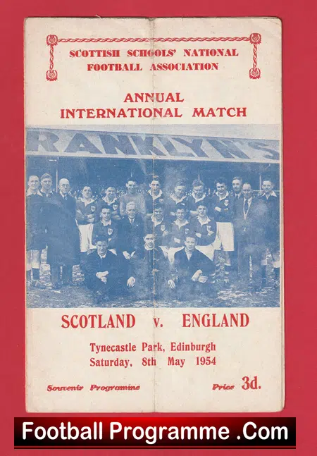 Scotland v England 1954 - Schoolboys Tynecastle Park Edinburgh - Image 2
