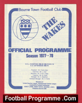 Bourne Town v Leicester City 1977 – Pre Season Friendly Match