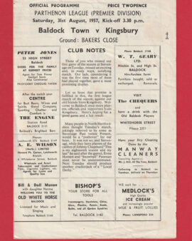 Baldock Town v Kingsbury 1957 – Parthenon League