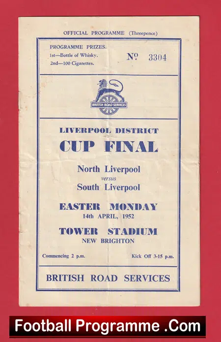 North Liverpool v South Liverpool 1952 - Cup Final Tower Stadium New Brighton - Image 2