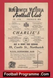 Northwich Victoria v Tranmere Rovers 1954 – 1950s Programme
