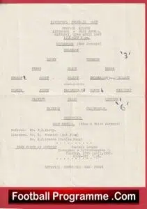 Liverpool v WBA 1965 – Central League Reserves Match