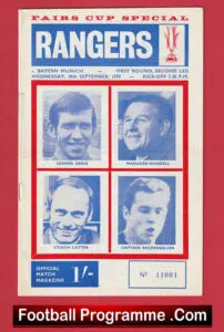 Glasgow Rangers v Bayern Munich 1970 – Fairs Cup