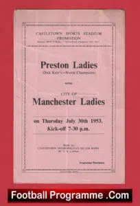 Preston Rangers Ladies v Manchester United Ladies 1953 at Castletown
