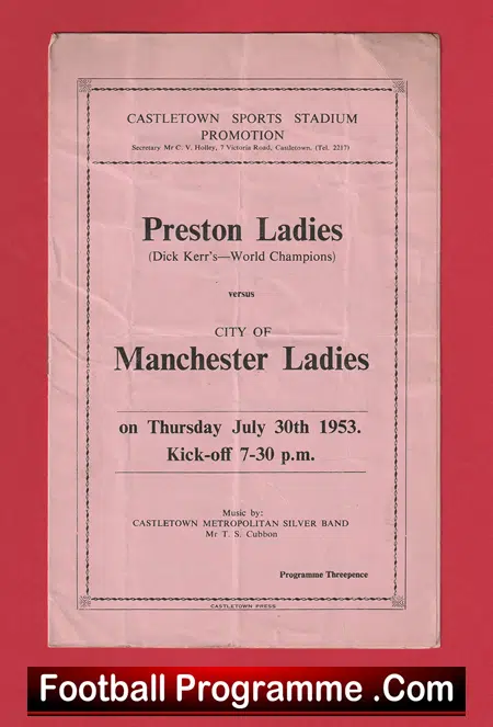 Preston Rangers Ladies v Manchester United Ladies 1953 at Castletown - Image 2