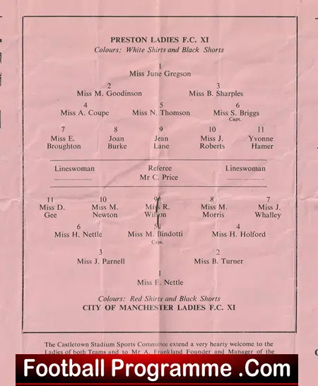 Preston Rangers Ladies v Manchester United Ladies 1953 at Castletown - Image 4
