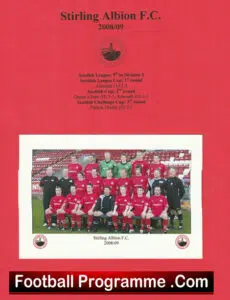 Stirling Albion Football Club Multi Autographed Signed Team 2008 2009