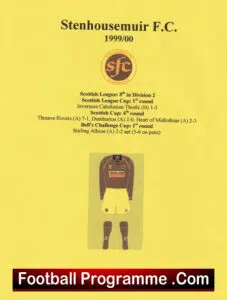 Stenhousemuir Football Club Multi Autographed Signed Team 1999 – 2000