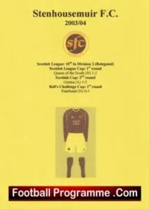 Stenhousemuir Football Club Multi Autographed Signed Team 2003 2004