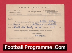 Farsley Celtic Football Club Team Official Players Selection Card 1950 – C7