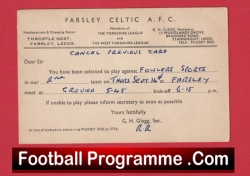 Farsley Celtic Football Club Team Official Players Selection Card 1950 – C8