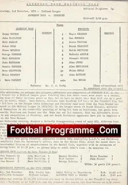 Alfreton Town v Frickley 1974 – Official Football Programme