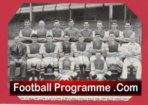 Aston Villa Football Club Multi Autographed Team Picture 1950s