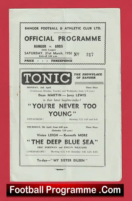 Bangor v Ards 1956 - Irish Football Programme - Image 2