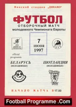 Belarus v Scotland 1997 - Football Programme - football programme