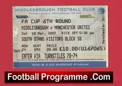 Blackburn Rovers v Manchester United 2007 – Football Ticket