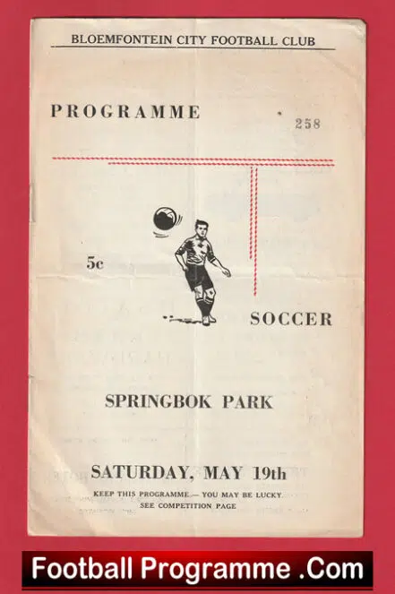 Bloemfontein City v Transvaal Jewish Guild 1962 – South Africa Football Soccer