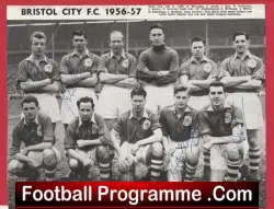 Bristol City Football Club Multi Autographed Signed Team Picture 1950’s