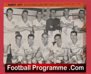 Cardiff City Football Club Multi Autographed Team Picture 1950s