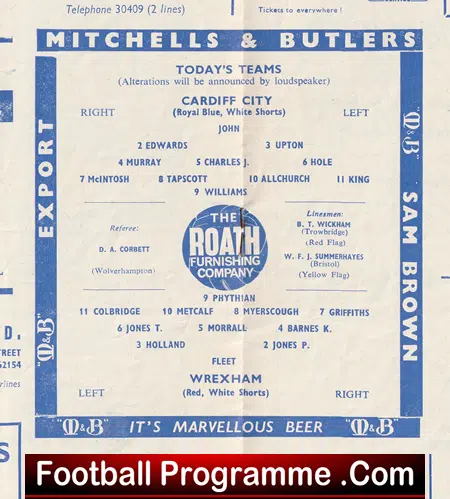 Cardiff City v Wrexham 1963 - Image 3