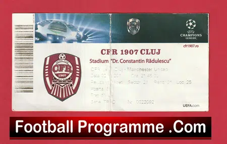 CFR Cluj v Manchester United 2012 - Match Ticket Romania - Image 2