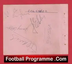 Colchester United Football Club Multi Signed Autographed Sheet 1950 – 1951