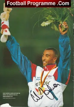 Colin Jackson Signed Picture 110 Meter Gold Medal Winner