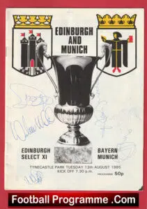 Edinburgh v Bayern Munich 1985 – Multi Signed Autographed