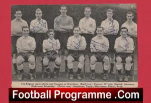 England Football Team Multi Autographed Signed Team Picture 1950’s
