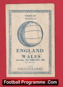 England v Wales 1943 – Victor Souvenir Pirate Programme