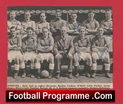 Everton Football Club Multi Autographed Signed Team Picture 1950’s