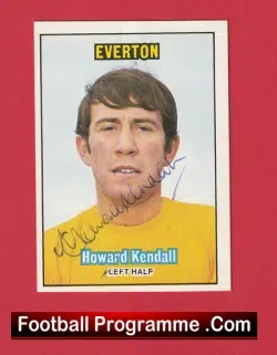 Everton Howard Kendal Autograph Signed Football Card