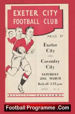Exeter City v Coventry City 1954 - 1950s - football programme