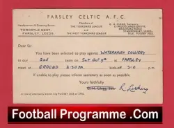 Farsley Celtic Football Club Team Official Players Selection Card 1950 – C3