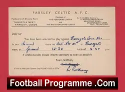 Farsley Celtic Football Club Team Official Players Selection Card 1950 – C4
